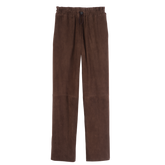 Leather straight pants