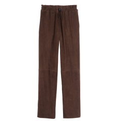 Leather straight pants