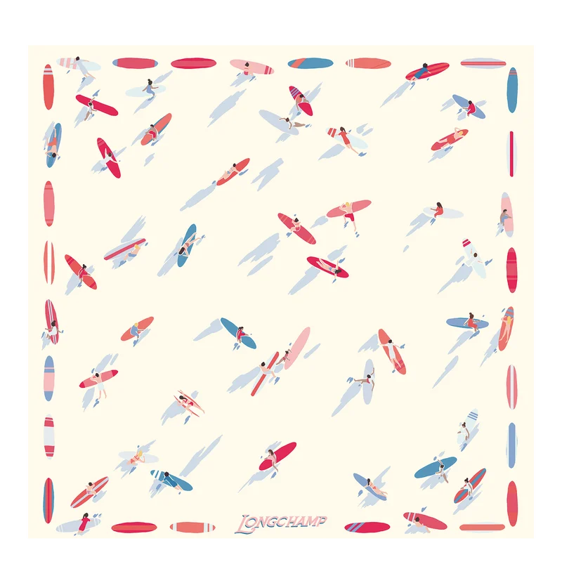 En Attendant la Vague Silk scarf 50