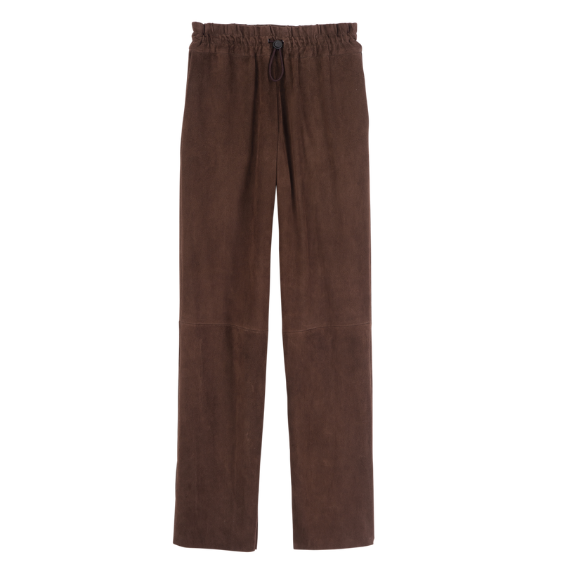 Leather straight pants